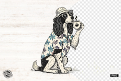 Vintage Summer Dog Png Sublimation - Summer Dog Clipart Product Image 1