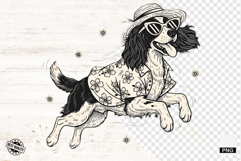 Vintage Summer Dog Png Sublimation - Summer Dog Clipart Product Image 1
