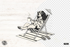 Vintage Summer Dog Png Sublimation - Summer Dog Clipart Product Image 1
