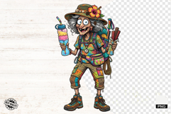 Whimsical Hiking Summer Grandma PNG - Hiking Clipart Product Image 1