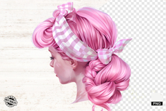 Messy Bun Girl Hair Sublimation Png - Mothers Day Clipart Product Image 1