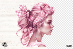 Messy Bun Girl Hair Sublimation Png - Mothers Day Clipart Product Image 1
