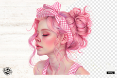 Messy Bun Girl Hair Sublimation Png - Mothers Day Clipart Product Image 1