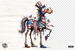 Whimsical Patriotic Horse - Funny Horse Clipart Product Image 1