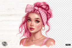 Messy Bun Girl Hair Sublimation Png - Mothers Day Clipart Product Image 1