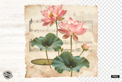 Floral Music Sheets Clipart Product Image 1