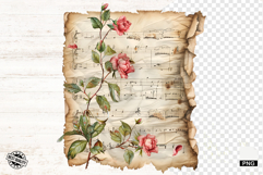 Floral Music Sheets Clipart Product Image 1