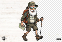 Whimsical Hiking Summer Grandpa PNG - Hiking Clipart Product Image 1