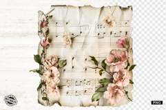 Floral Music Sheets Clipart Product Image 1