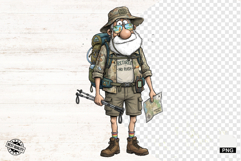 Whimsical Hiking Summer Grandpa PNG - Hiking Clipart Product Image 1