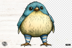 Quirky Whimsical Summer Bird Png Sublimation - Birds Clipart Product Image 1