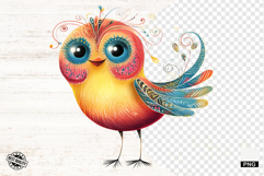 Quirky Whimsical Summer Bird Png Sublimation - Birds Clipart Product Image 1