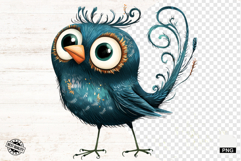 Quirky Whimsical Summer Bird Png Sublimation - Birds Clipart Product Image 1