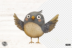 Quirky Whimsical Summer Bird Png Sublimation - Birds Clipart Product Image 1