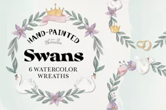 Swan 6 Wreaths Watercolor Flowers Crown Wedding Florals Ring Product Image 1