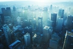 Modern city skyline with skyscrapers touching the clouds Product Image 1