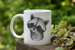 Watercolor animals Raccoon graphics Woodland baby animals Product Image 5