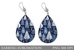 Christmas Tree Teardrop Earring. Winter Earring Design Product Image 1