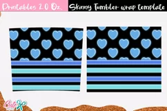 Blue Neon Valentines day 20 Oz. Skinny Tumbler sublimation Product Image 3