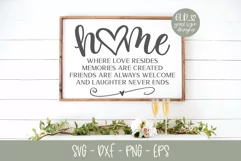 Home Where Love Resides - SVG, DXF & PNG Product Image 1