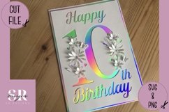 3D 10th Birthday card | Paper cutting | birthday card SVG Product Image 2