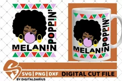Melanin Poppin svg, Black Woman svg, Natural Hair svg, Diva Product Image 2