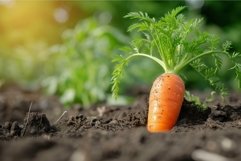 Fresh carrot growing in soil Product Image 1