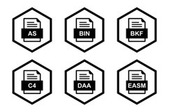 Set Of File Formats Icons Product Image 1