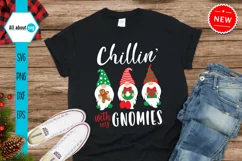 Chillin' With My Gnomies Svg, Christmas Gnomes Svg Product Image 1