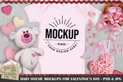 Baby Bodysuit Mockups for Valentine's Day | Baby Mockup Product Image 3