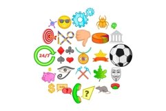 Symbolize icons set, cartoon style Product Image 1