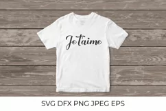 Je t'aime calligraphy hand lettering. I Love You in French Product Image 2