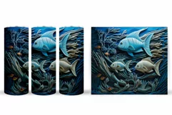 Fish Tumbler Wrap Design. 3D Fish Tumbler Wrap Sublimation Product Image 2