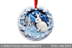 Bunny Christmas Ornament. Winter Christmas Ornament Design Product Image 1