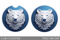 Bear Car Coaster Sublimation. Bear Car Coaster Design Product Image 1