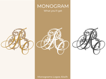 AB BA Wedding Monogram Logo | Elegant Initials Vector Product Image 8