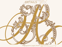 AB BA Wedding Monogram Logo | Elegant Initials Vector Product Image 9
