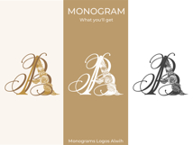 AB BA Wedding Monogram Logo | Elegant Initials Vector Product Image 3