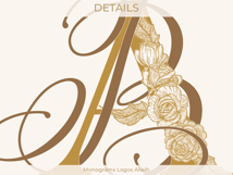 AB BA Wedding Monogram Logo | Elegant Initials Vector Product Image 2