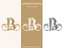 AB BA Wedding Monogram Logo | Elegant Initials Vector Product Image 3