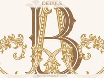 AB BA Wedding Monogram Logo | Elegant Initials Vector Product Image 2