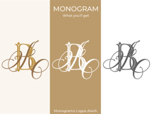 AB BA Wedding Monogram Logo | Elegant Initials Vector Product Image 3