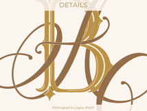 AB BA Wedding Monogram Logo | Elegant Initials Vector Product Image 2