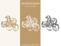 AB BA Wedding Monogram Logo | Elegant Initials Vector Product Image 3