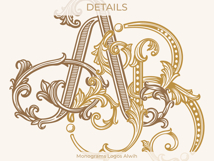 AB BA Wedding Monogram Logo | Elegant Initials Vector Product Image 2