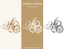 AB BA Wedding Monogram Logo | Elegant Initials Vector Product Image 3