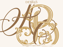 AB BA Wedding Monogram Logo | Elegant Initials Vector Product Image 2