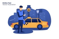 Online Taxi - Vector Illustration Product Image 1