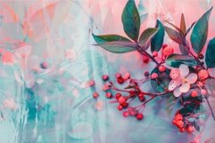 Ethereal spring blossoms and berries background Product Image 1