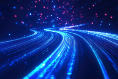Blue Fiber Optic Lines Background Wallpaper Product Image 1